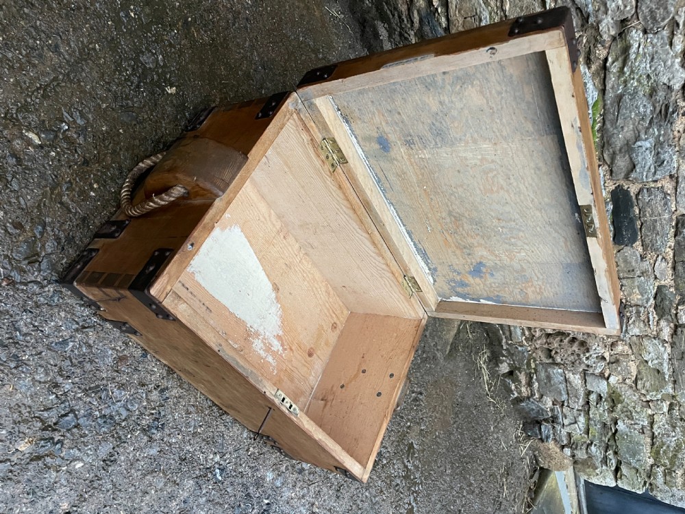 Antique 1914 Military Pine Chest View XVIII