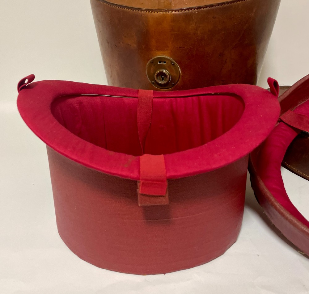 Victorian Leather Double Top Hat Box View XII
