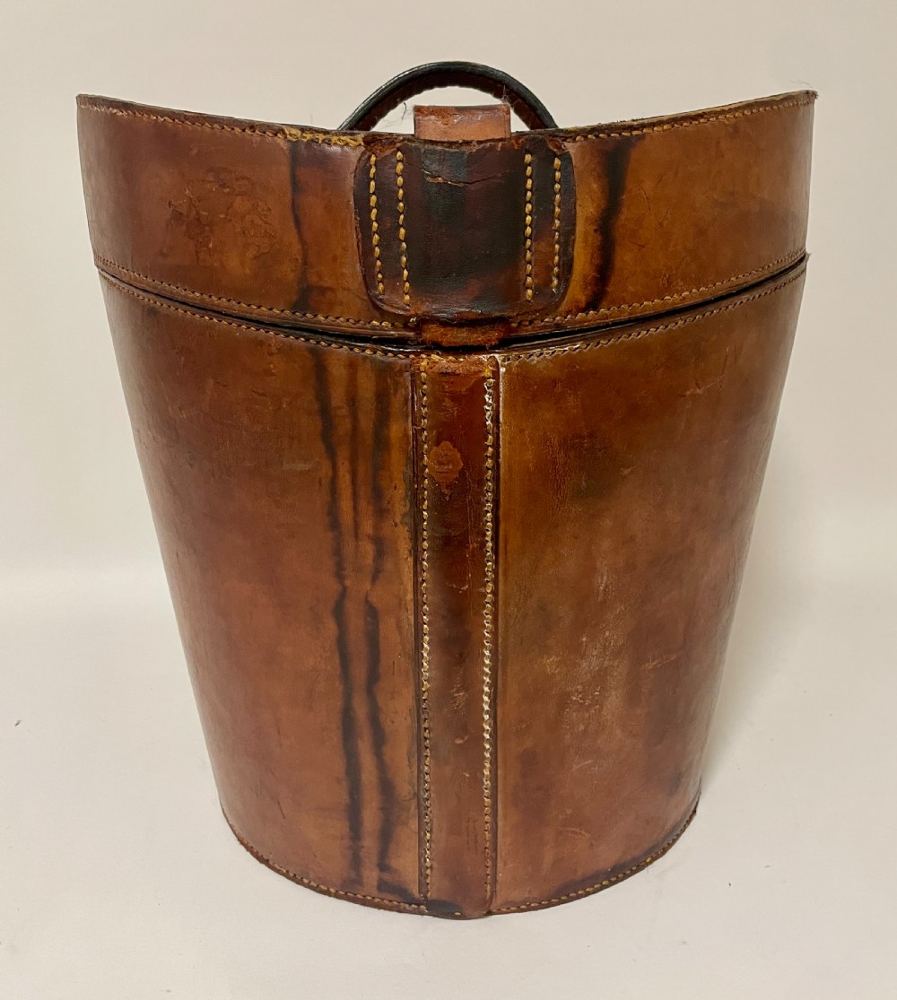 Victorian Leather Double Top Hat Box View XIII