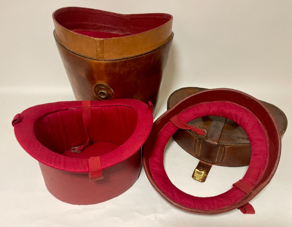 Victorian Leather Double Top Hat Box View XIV