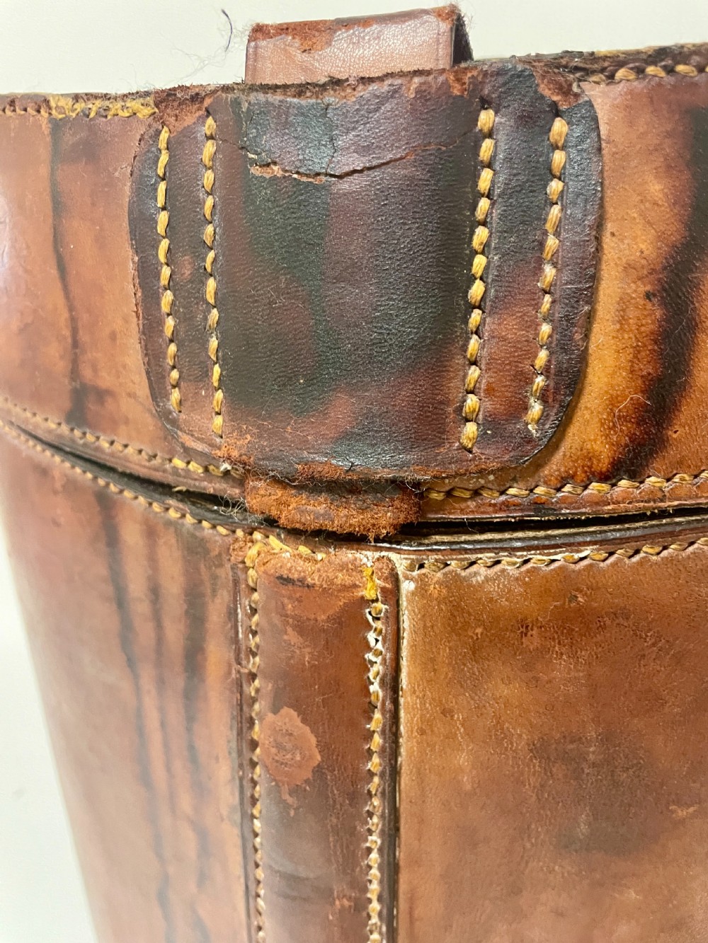 Victorian Leather Double Top Hat Box View XV