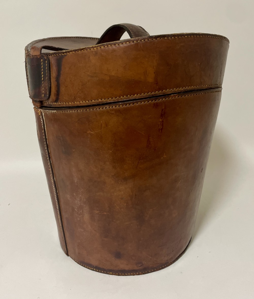 Victorian Leather Double Top Hat Box View XVIII