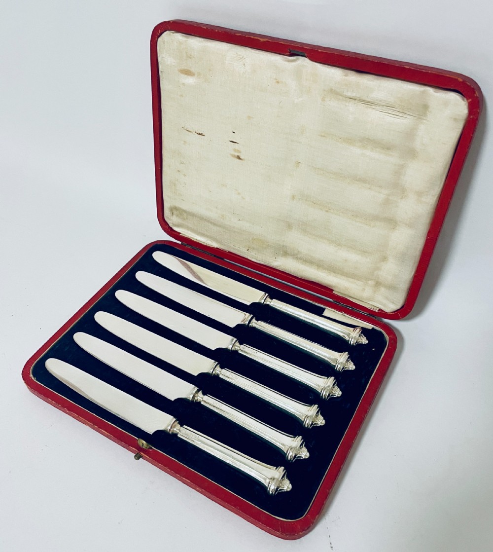Set of 6 Antique Silver Handled Dessert Knives View II
