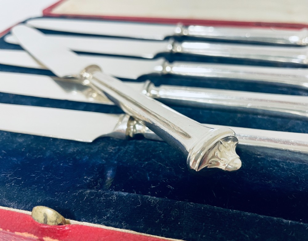 Set of 6 Antique Silver Handled Dessert Knives View VII