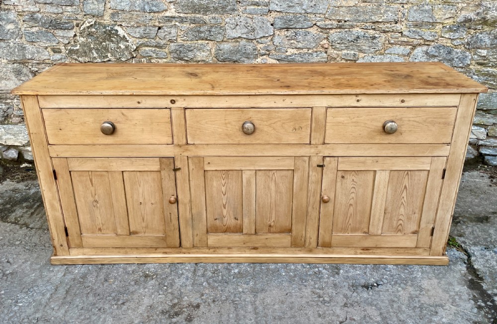 Large Victorian Pine Dresser Base View II