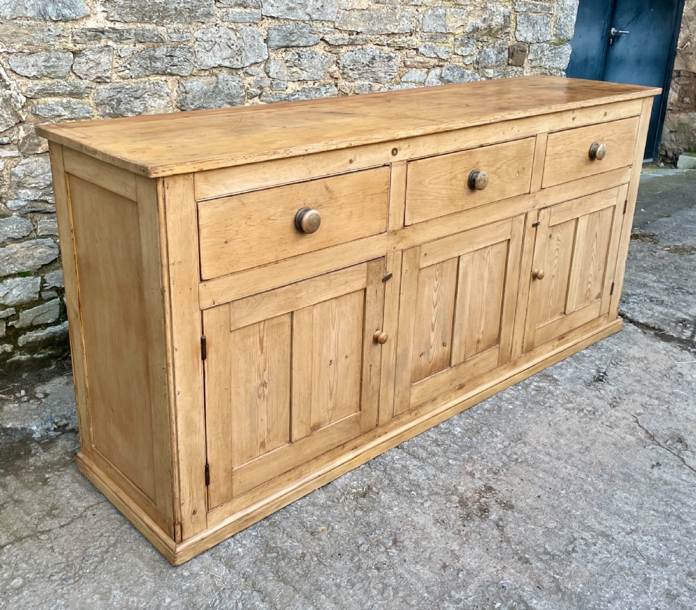 Large Victorian Pine Dresser Base View IV