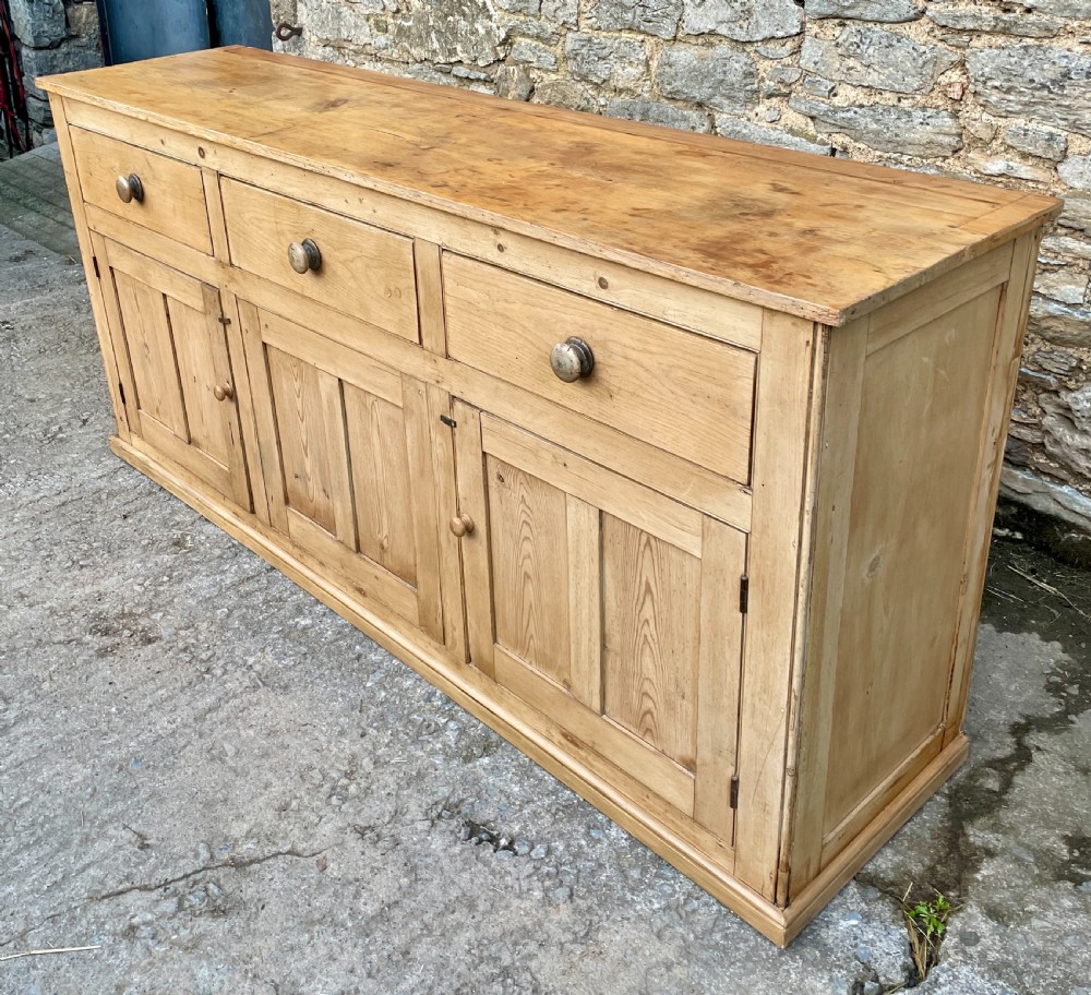 Large Victorian Pine Dresser Base View X