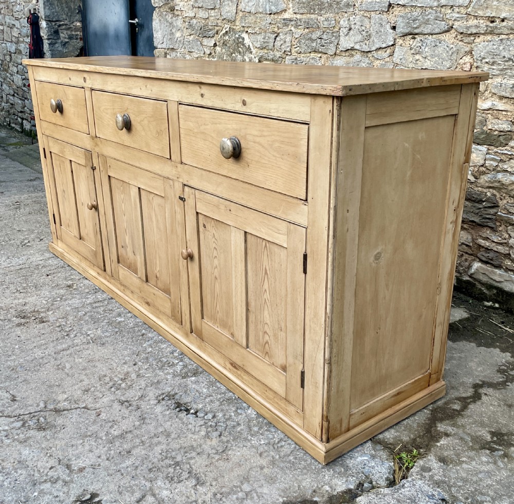 Large Victorian Pine Dresser Base View XI
