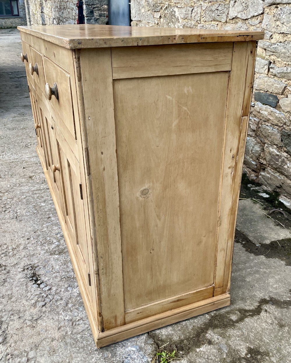 Large Victorian Pine Dresser Base View XII
