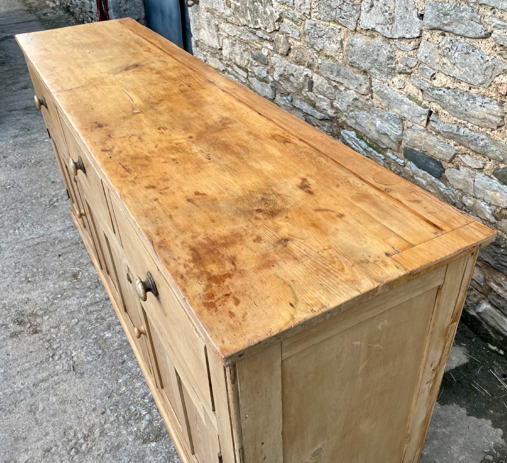 Large Victorian Pine Dresser Base View XIII