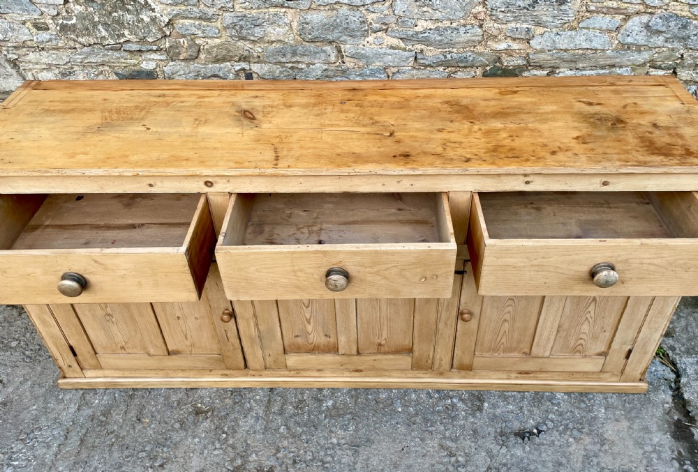 Large Victorian Pine Dresser Base View XIV