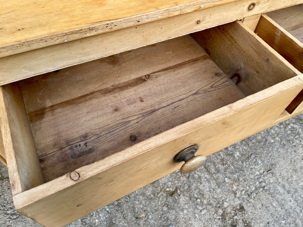 Large Victorian Pine Dresser Base View XV