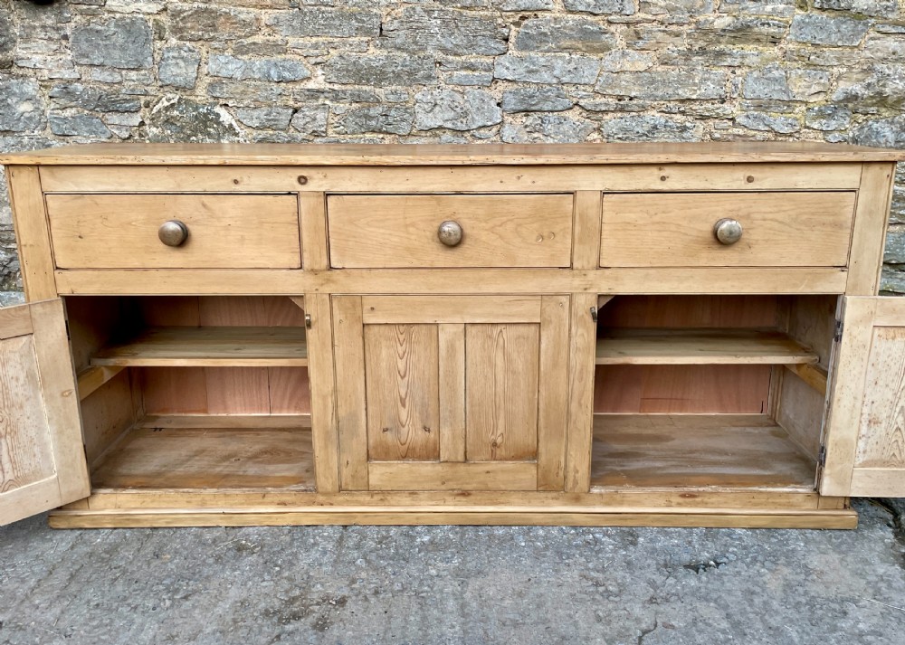 Large Victorian Pine Dresser Base View XVI