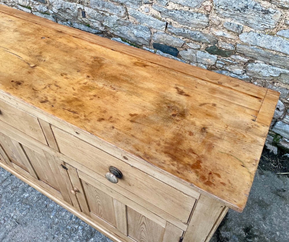 Large Victorian Pine Dresser Base View XXI