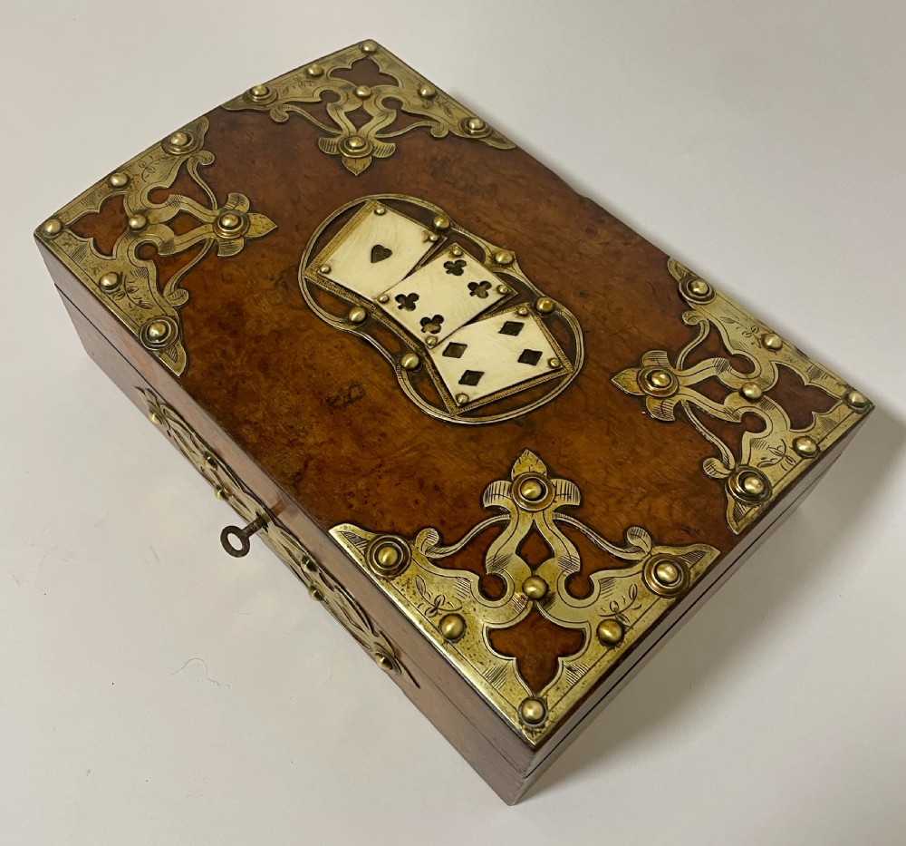 Victorian Brass Mounted Games Box View IV