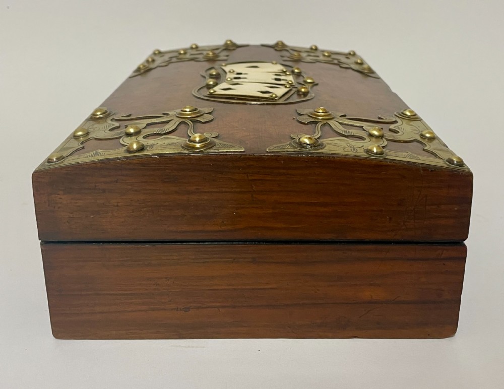 Victorian Brass Mounted Games Box View XII