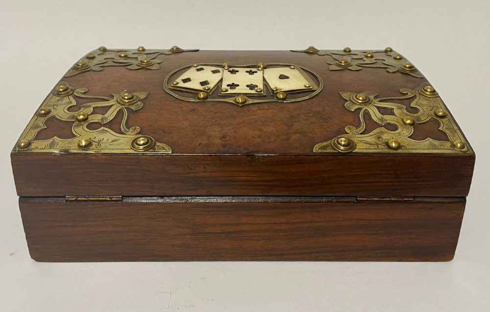 Victorian Brass Mounted Games Box View XIII