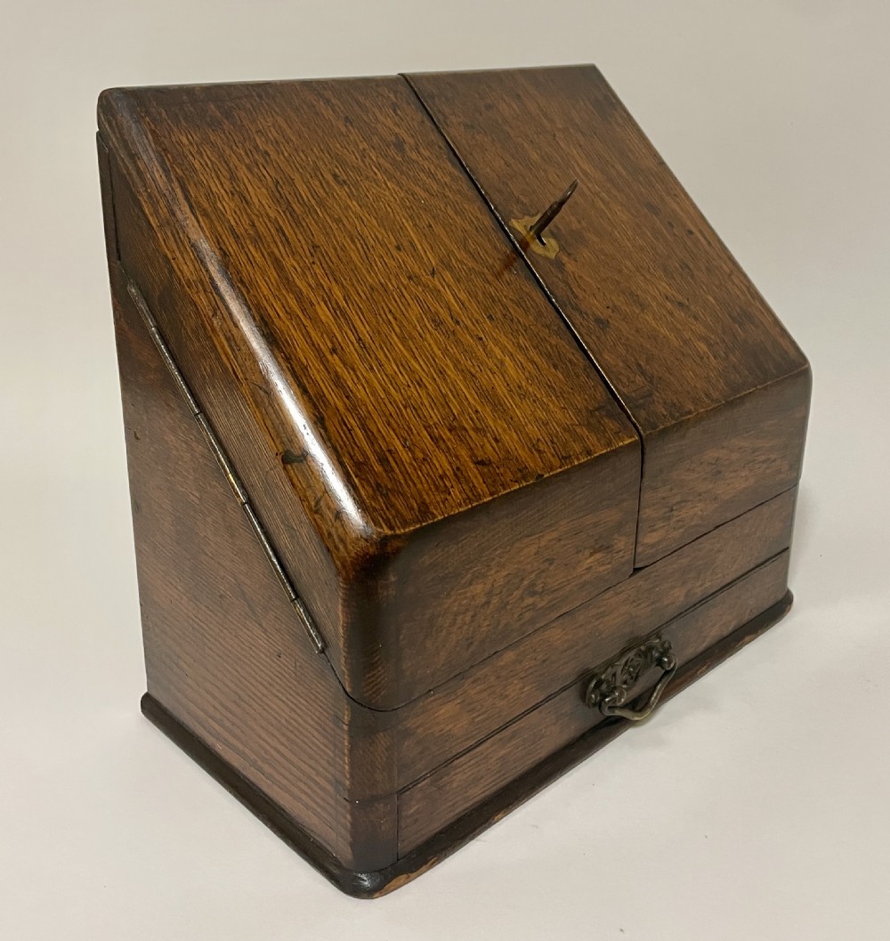 Small Antique Oak Stationery Cabinet View VIII