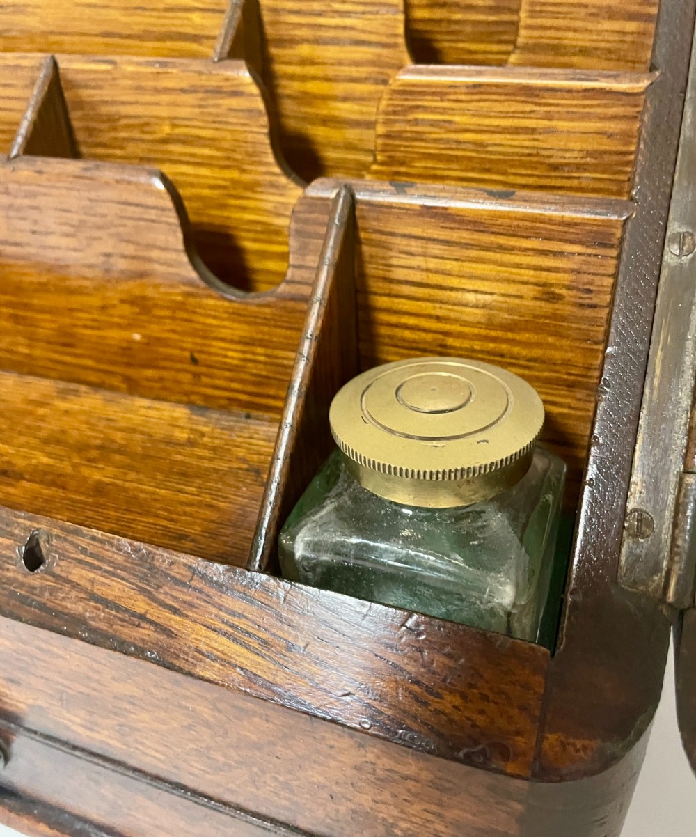 Small Antique Oak Stationery Cabinet View XI