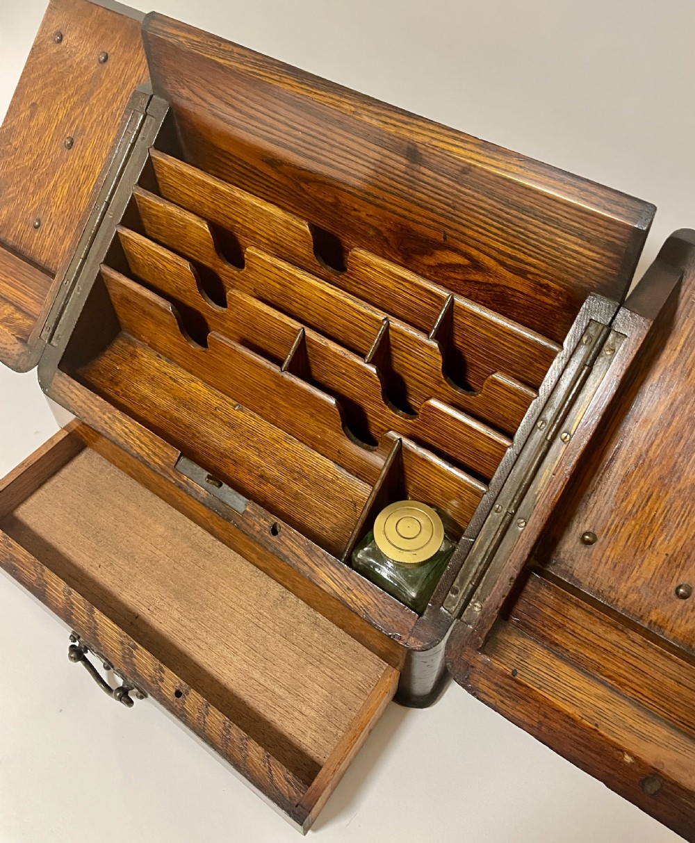 Small Antique Oak Stationery Cabinet View XIII