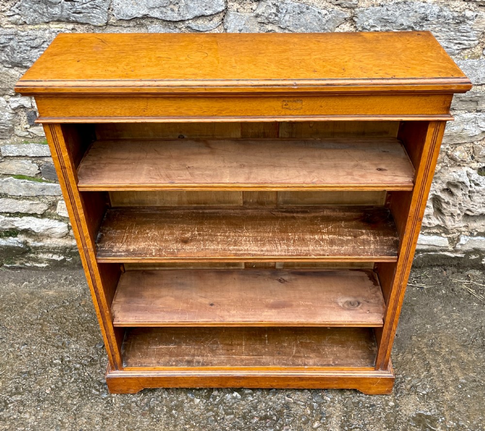 Edwardian Oak Open Bookcase View II