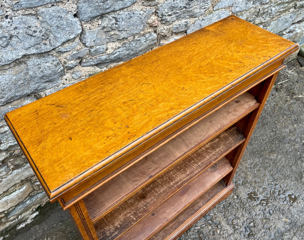 Edwardian Oak Open Bookcase View X