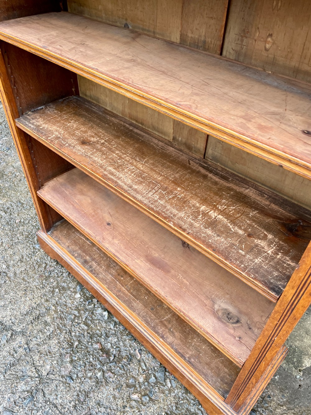 Edwardian Oak Open Bookcase View XII