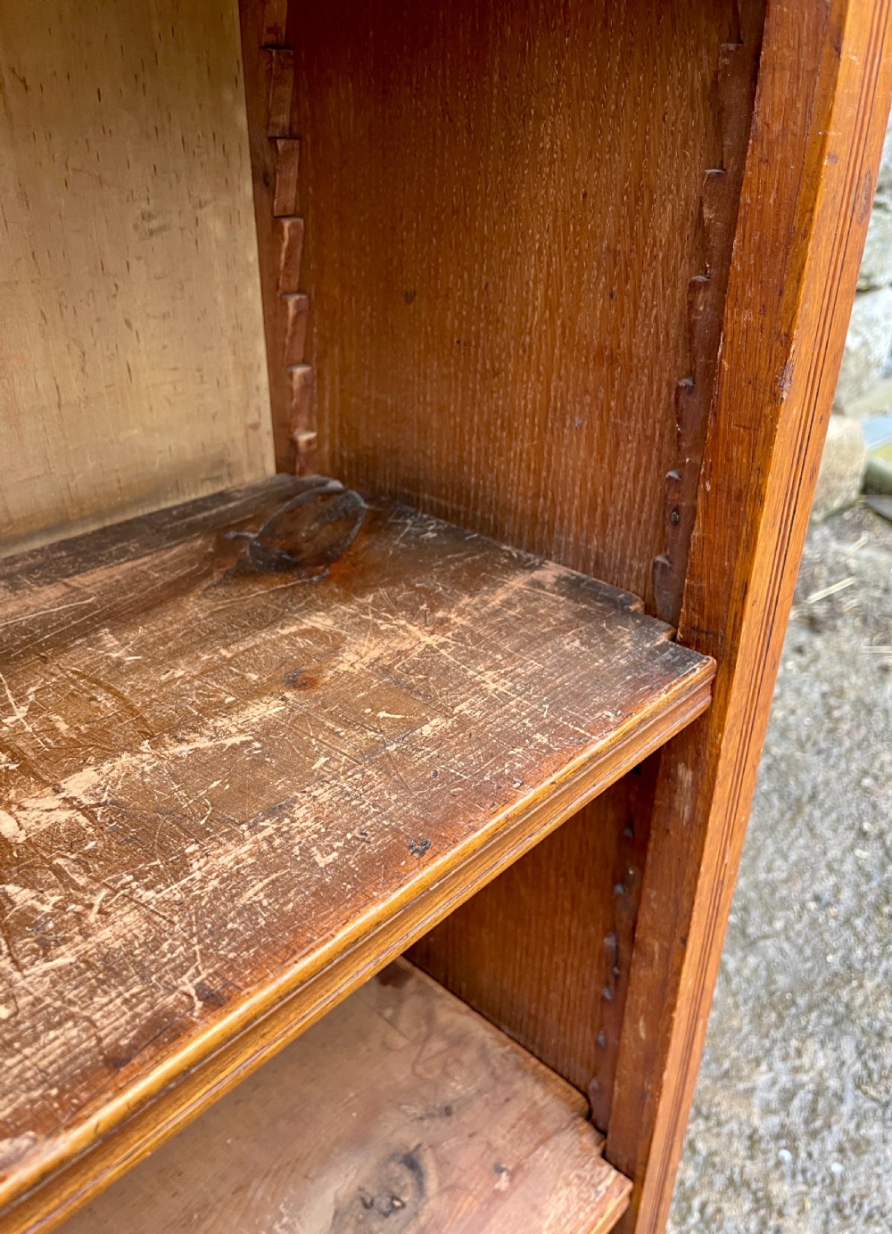 Edwardian Oak Open Bookcase View XIII