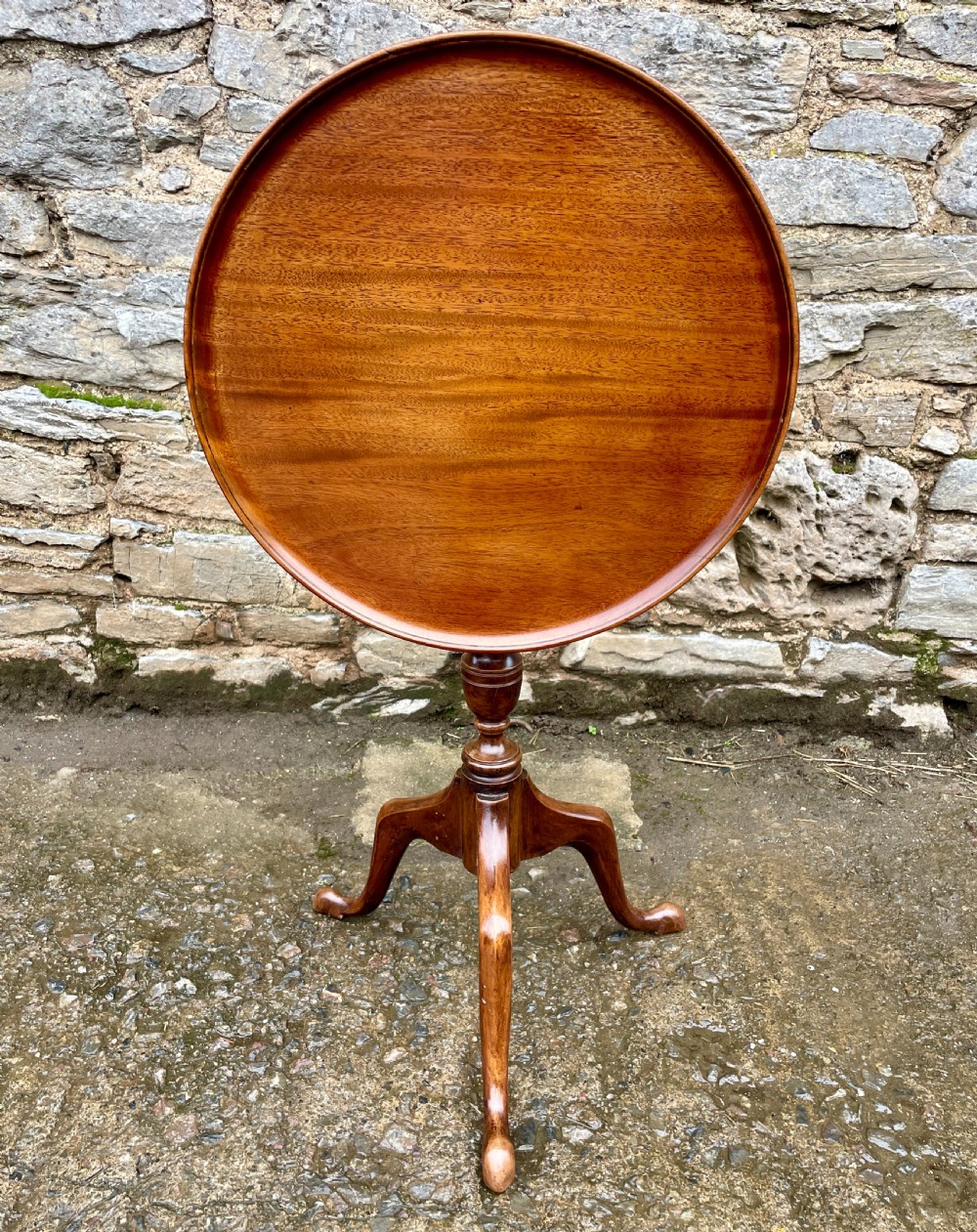 Georgian Mahogany Tilt-Top Wine Table View XI