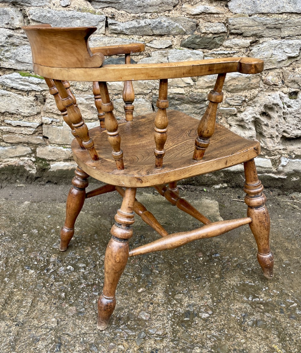 Antique Elm Seated Captain’s Chair View V
