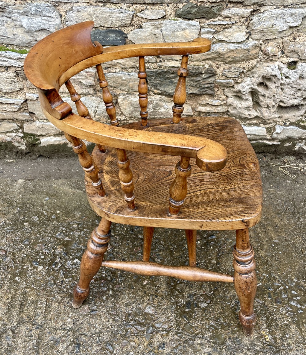 Antique Elm Seated Captain’s Chair View XVI