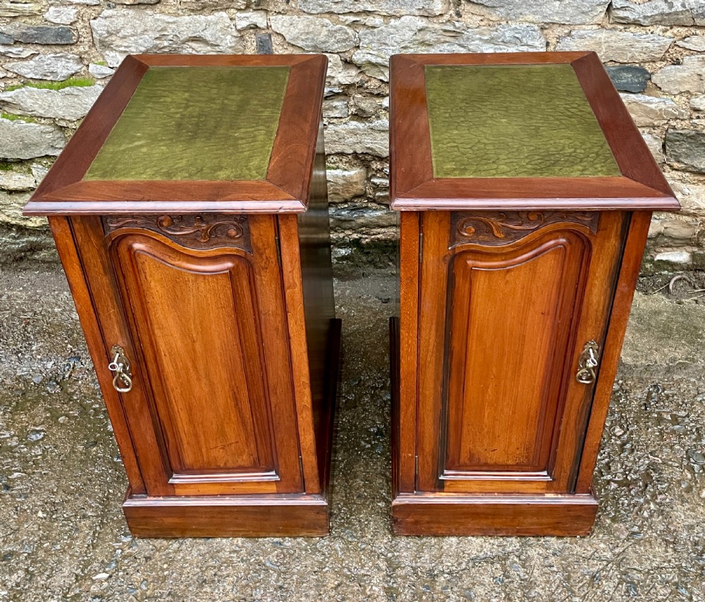 Pair of Art Nouveau Mahogany Bedside Cupboards View II