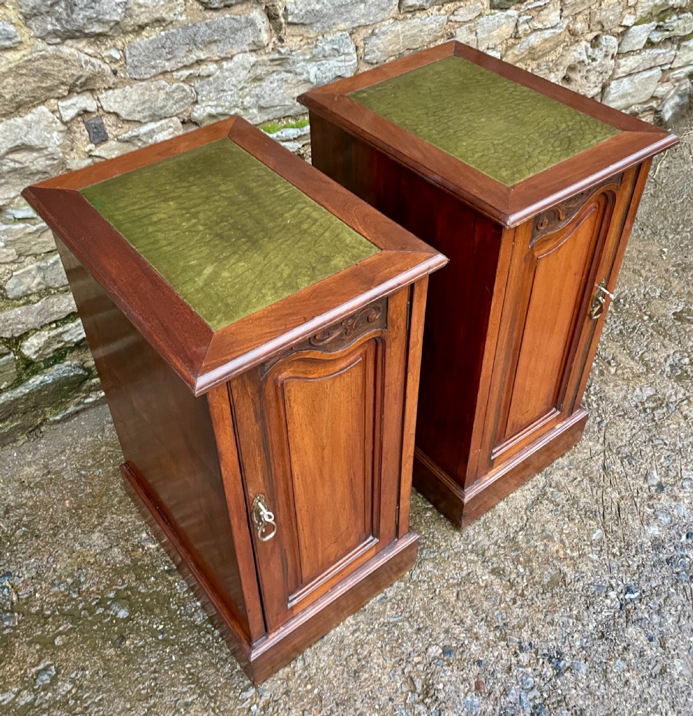 Pair of Art Nouveau Mahogany Bedside Cupboards View VI