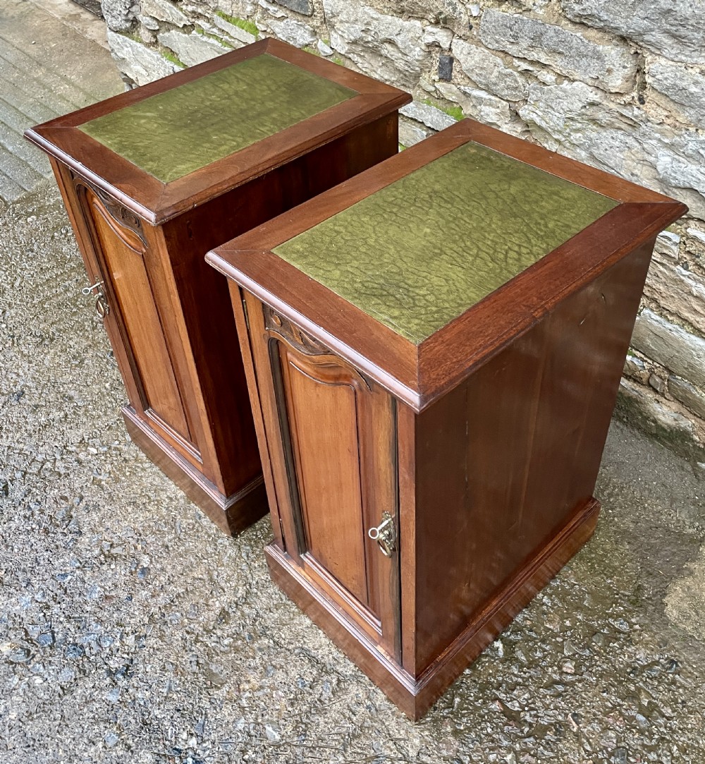 Pair of Art Nouveau Mahogany Bedside Cupboards View VII