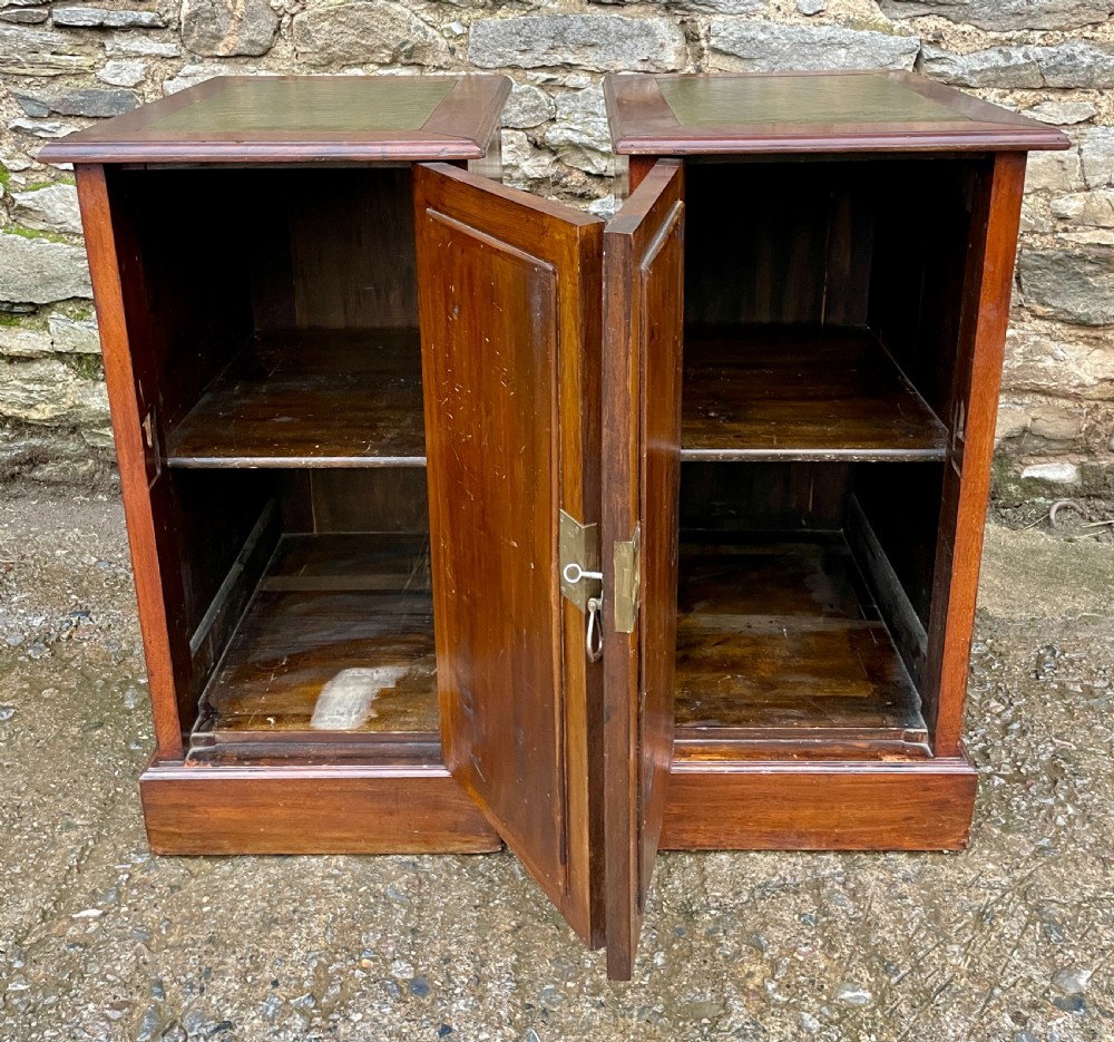Pair of Art Nouveau Mahogany Bedside Cupboards View XII