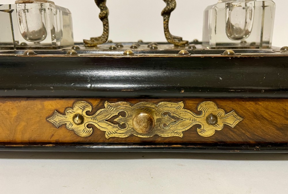 Victorian Brass Mounted Desk Stand View IV