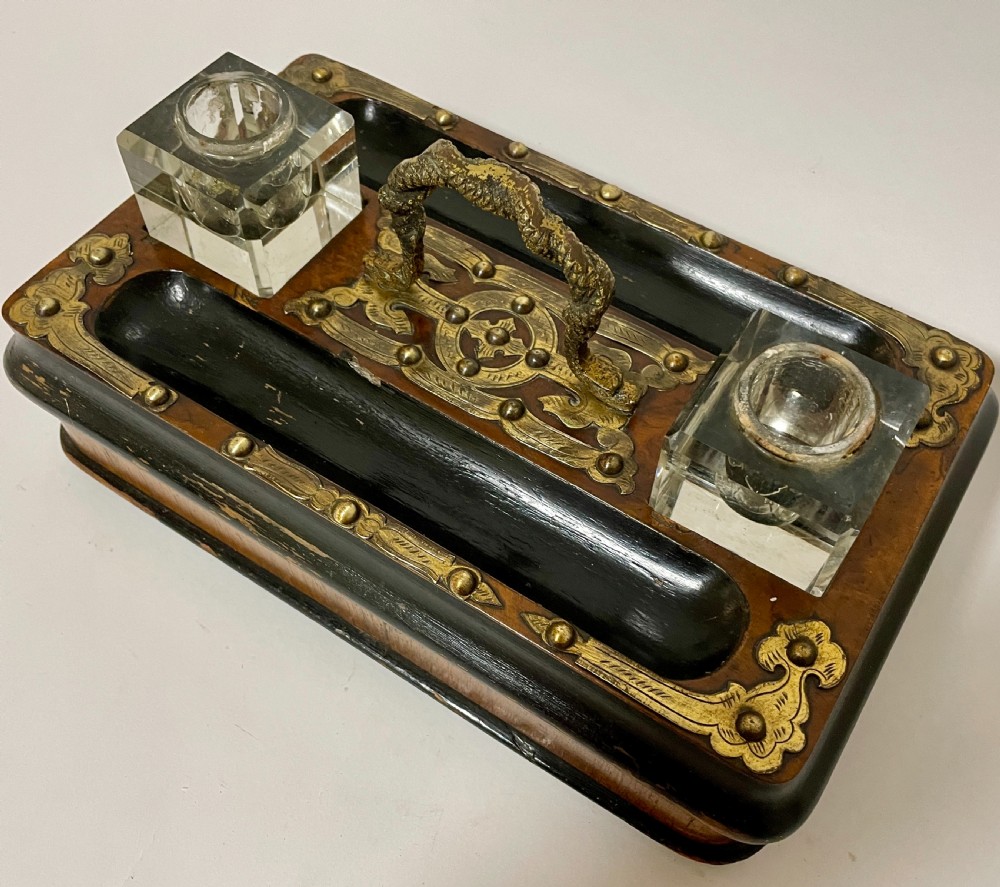 Victorian Brass Mounted Desk Stand View X