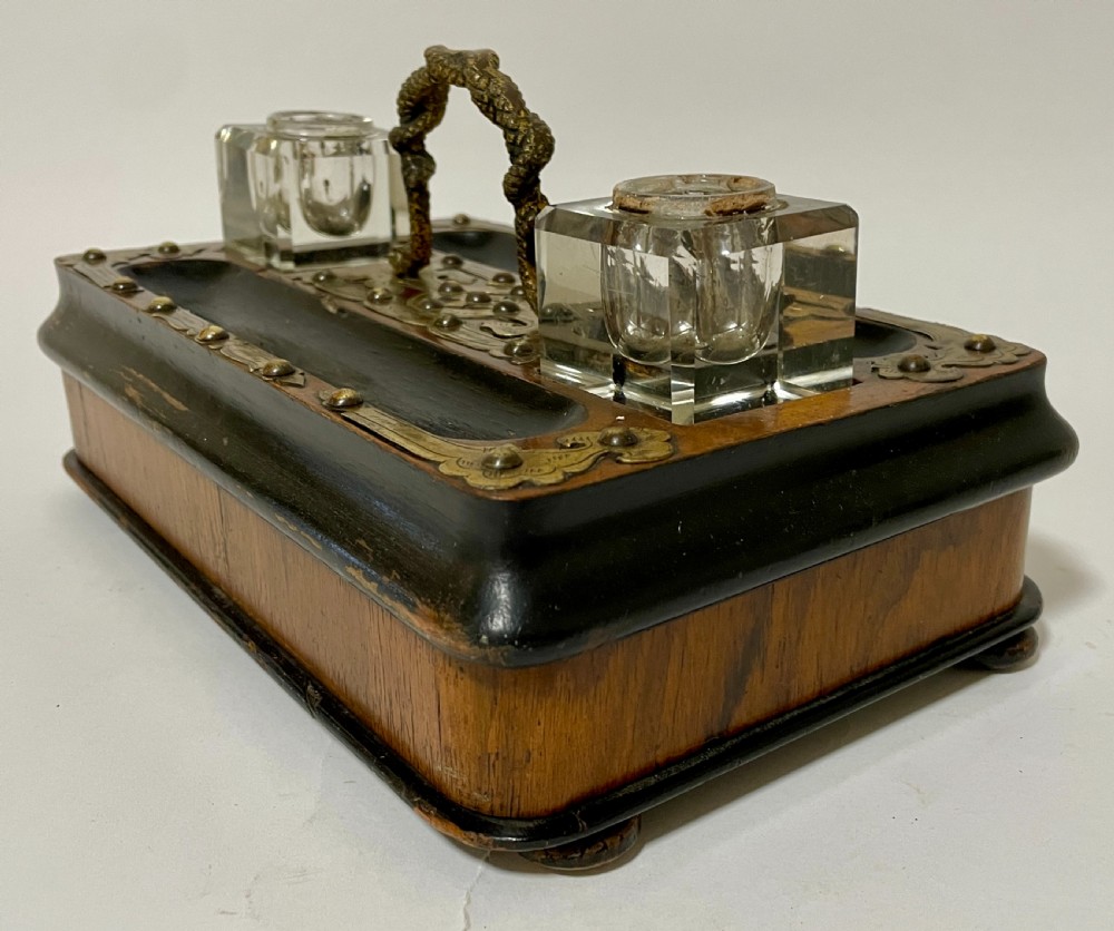 Victorian Brass Mounted Desk Stand View XI