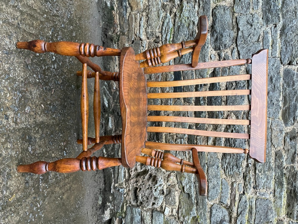 Victorian Elm Lathe Back Farmhouse Chair View XII