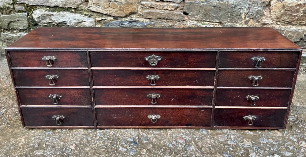 Antique Mahogany Bank of Drawers