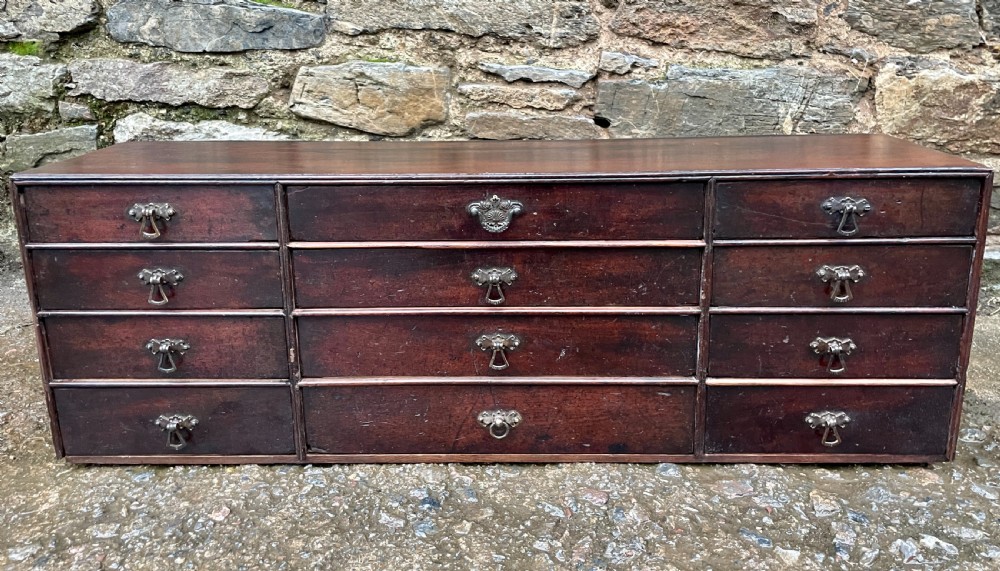 Antique Mahogany Bank of Drawers View III