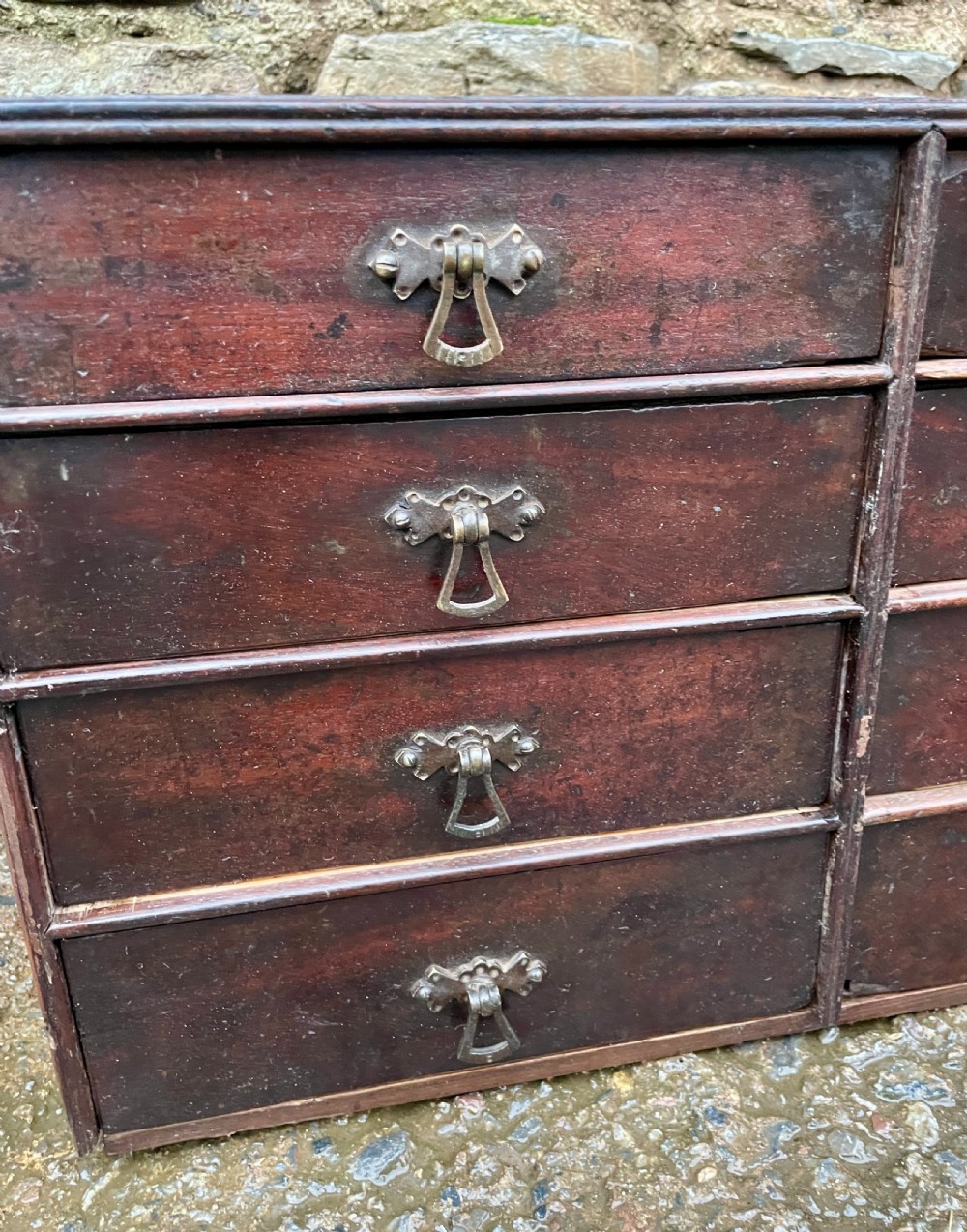 Antique Mahogany Bank of Drawers View VII