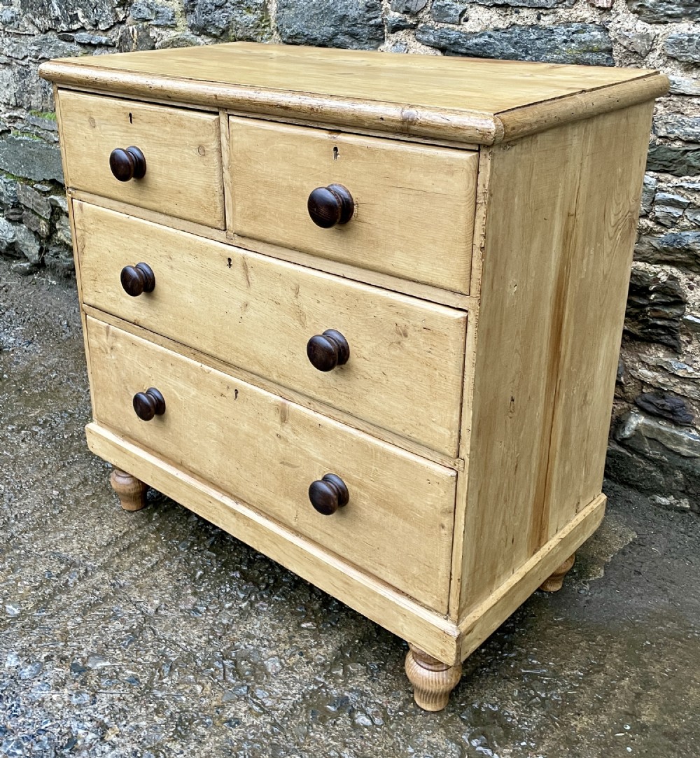 Antique Stripped Pine Chest of Drawers View X