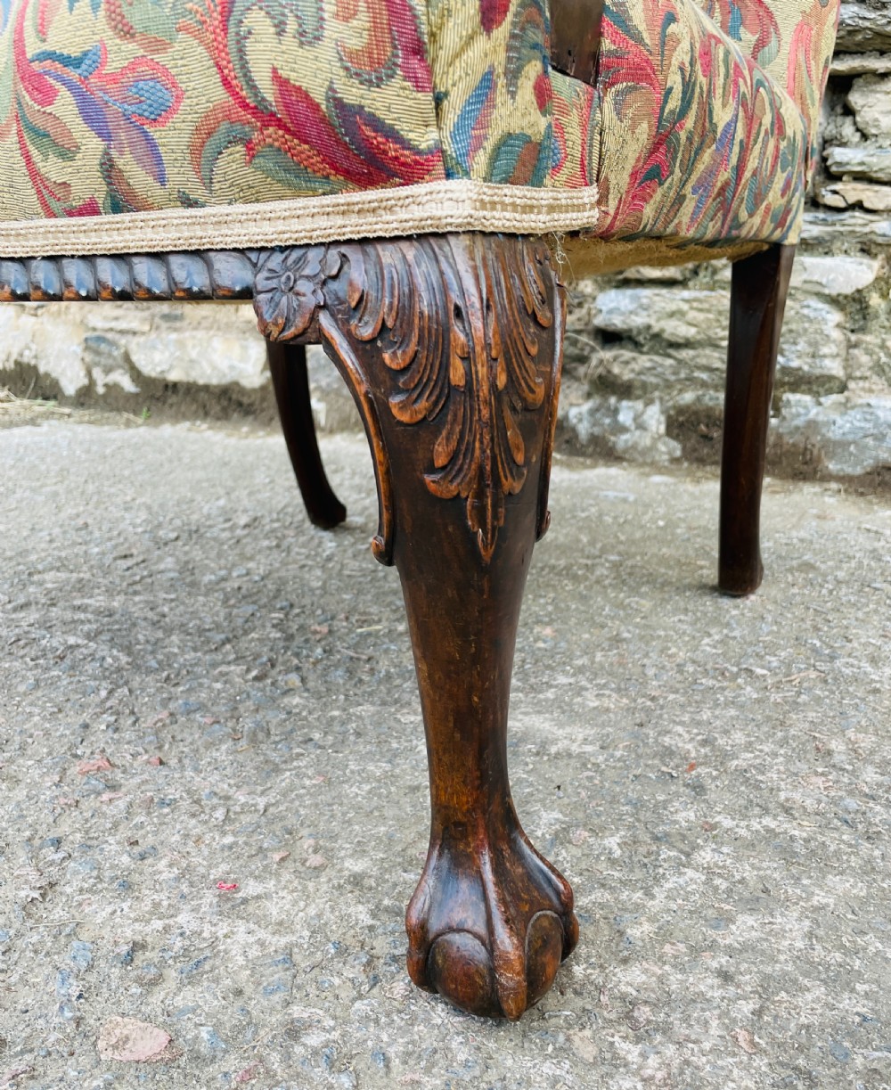Antique Mahogany Framed Open Armchair View XVI