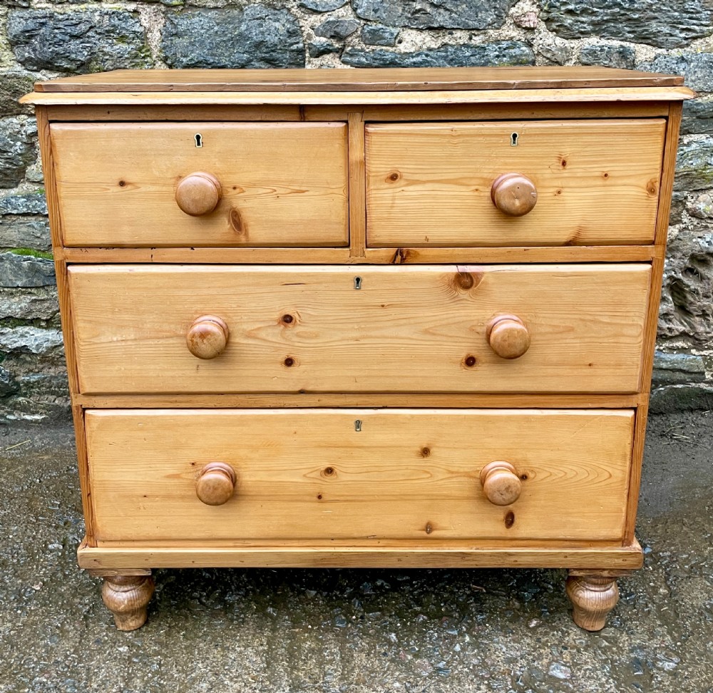 Antique Stripped Pine Chest of Drawers View II
