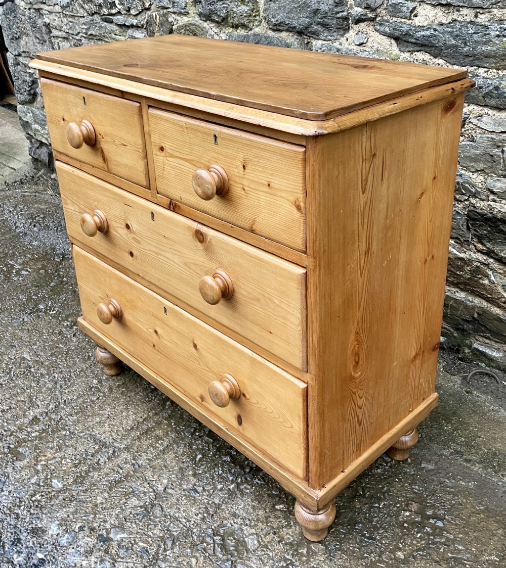 Antique Stripped Pine Chest of Drawers View V