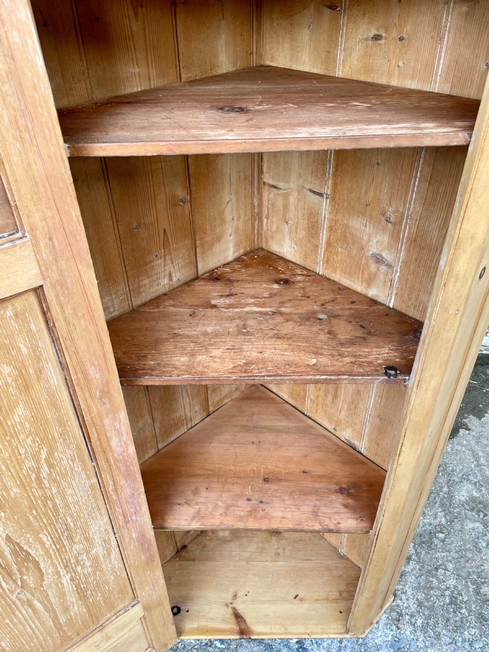 Antique Stripped Pine Corner Cupboard View XI