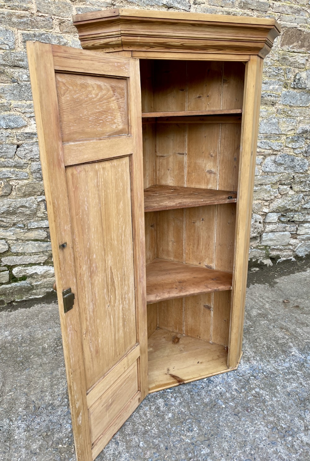 Antique Stripped Pine Corner Cupboard View XII