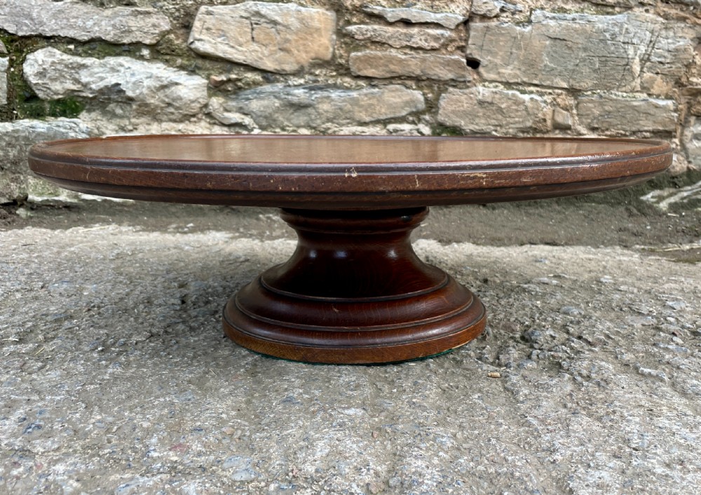 Antique Oak Lazy Susan View V