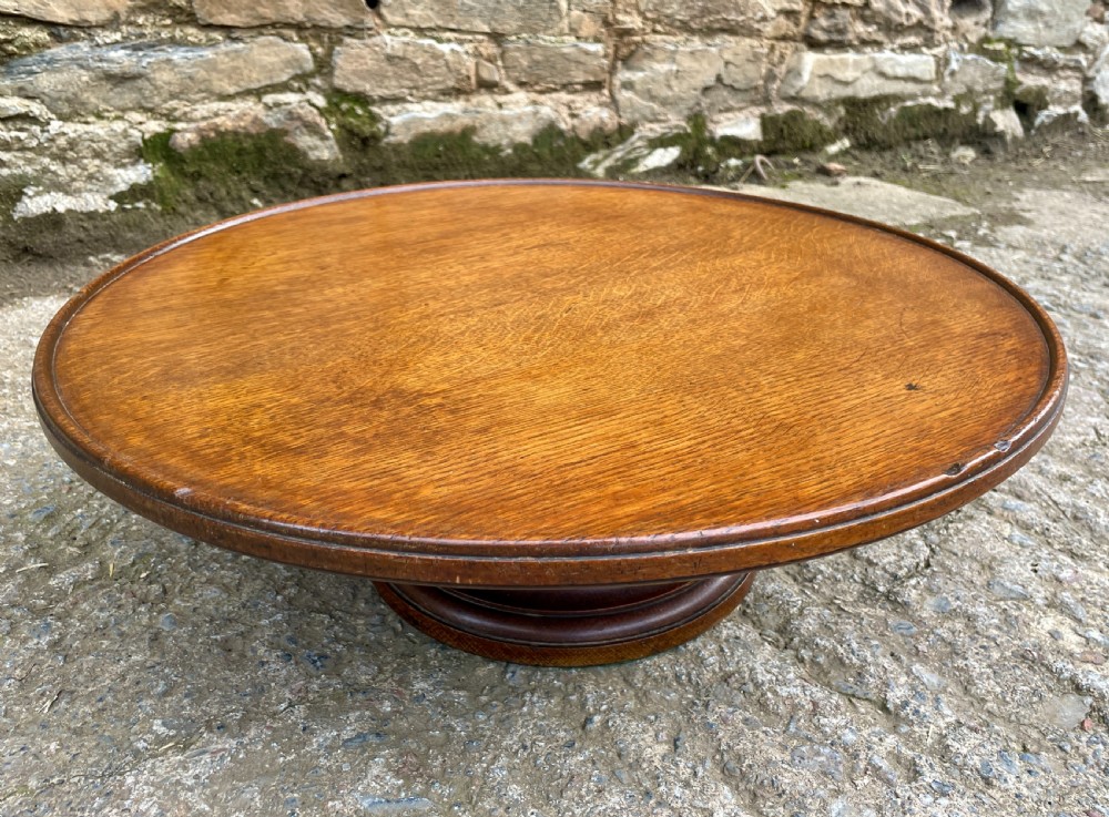 Antique Oak Lazy Susan View VIII